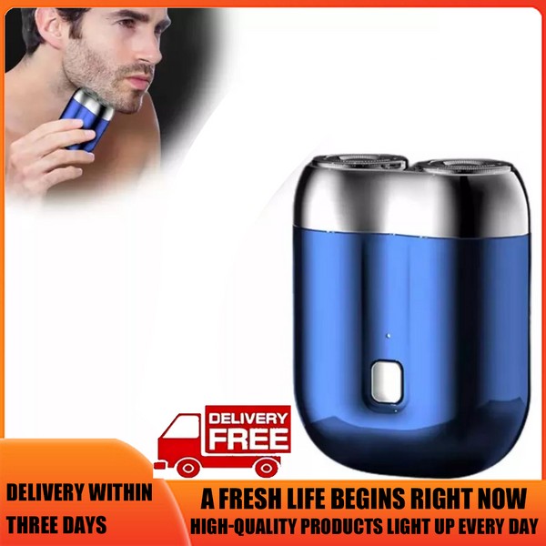 USB Mini Shaver for Men, New Upgrade, Double Ring 3D