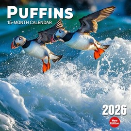 Puffins 2026 Calendar: Seabird comedians diving, nesting, and strutting