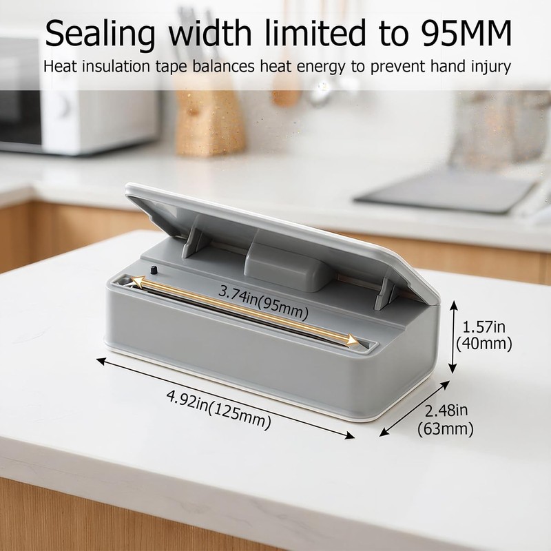 Mini Bag Sealer,6-Speed Adjustment and LED Display,Portable Mini Bag Sealer