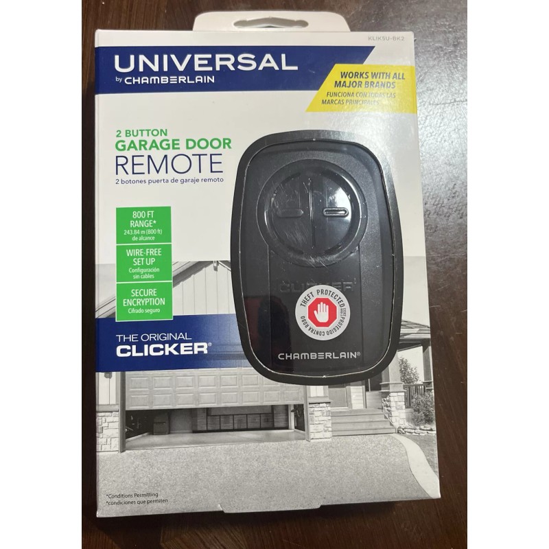 Chamberlain Universal Chamberlain 2 Button Garage Door Remote (KLIK5U-BK2)