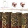 Loom and Mill Damask Fabric Shower Curtain Set, Patchwork Bathroom