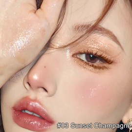 Erinde Eyeliner, Liquid Eyeshadow, Teardrop Bag, Glow, Glitter, Large Glitter, No Shedding, Ultra Fine, Starry Sand, Long Lasting, Transparent, Portable, Highly Colorful, Easy to Use, Star Silver