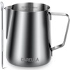 Milk Frothing Pitcher, 12oz Stainless Steel Milk Frother Cup Steaming