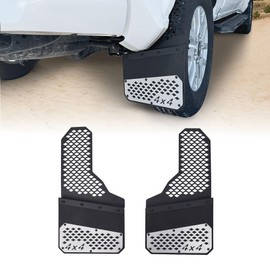 Yawrpats Mud Flaps Heavy-Duty Splash Guards Sediment Protection for Universal Pickup Truck SUV Off-Road Vehicles Driver & Passenger Side (Sliver 2pcs)