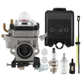 AUTOKAY WYK-74 Carburetor with Air Filter Box Fuel Line Spark Plug Kit Fit for Husqvarna 145BT Kawasaki TE45DX Blower Walbro WYK-74-1 Blower