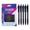 CLARO Trion Grip RT Retractable Ballpoint Pens, BLACK, Fine Point