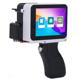 Yanmis Handheld Inkjet Printer, Handheld Printer for Barcode Label Batch Number Date Time Print on Wood Glass Cloth Stone Plastic, 12.7mm Inkjet Printing Machine Multi Languages