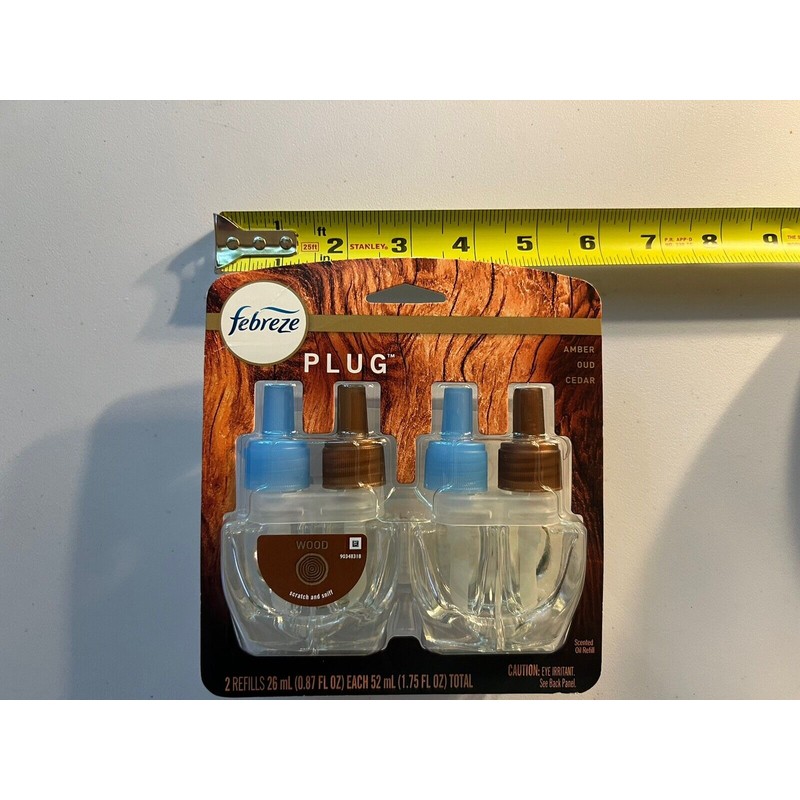 Febreze Plug Wood Amber Oud Cedar Scented 2x26ml Oil Refill