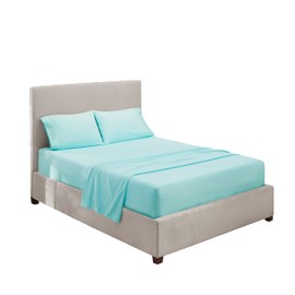 Hearth & Harbor RV Short Queen Size Sheets - 4 Piece Bed Sheet Set, Hotel Luxury Double Brushed Bed Sheets - Extra Soft Bedding Sheets & Pillowcases, Short Queen, Aqua Blue