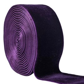 Caja de regalo para boda, Navidad, San Valentín, decoración de manualidades, cinta de terciopelo (morado oscuro, 1 1/2 x 3 yardas)