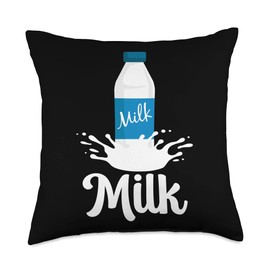 Milk Funny Milk Lovers Design Costume Milk And Cookies Throw Pillow