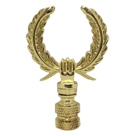Royal Designs, Inc. Laurel Wreath Lamp Finial for Lamp Shade, F-105PB, Polished Brass