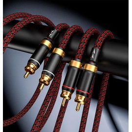 Primeda Auidophile 2RCA Male to 2RCA Male Stereo Audio Cable,Gold Plated | 4N Oxgen-Free Copper Core (6 Feet (2M))