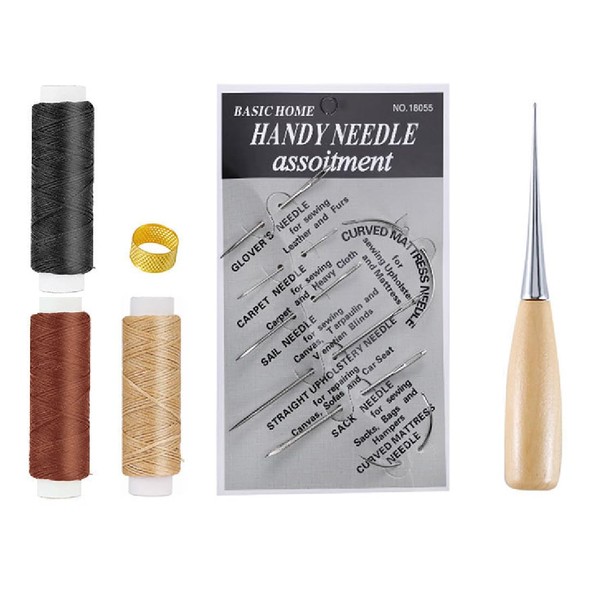 XPEX 12 Pieces Leather Needles Hand Leather Sewing Needles Leather