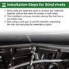 Motoforti Open End Large Flange Blind Rivets 4mm Grip Diameter