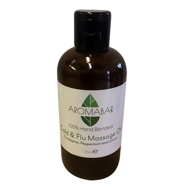 Cold & Flu Massage Oil 125ml with Eucalyptus, Peppermint &