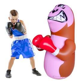 SUNSHINEMALL Punch Bag for Children Boxing Dummy Inflatable Cool Fun Toy for Boys Sports Gifts Outdoor Activities Yard Games