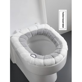 Toilet Seat Warmer Cover 4-Pack - Washable Stretchable Cushion for Elongated & Round Toilets | 4 Seasonal Designs | Winter Comfort for Family (Mix and match)