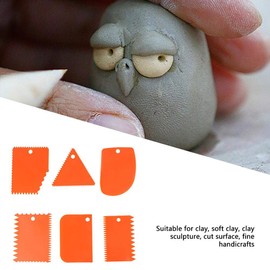GLOGLOW 6 Unids Raspador de Arcilla Naranja, Raspador de Arcilla Plástica Cerámica Cerámica Talla Escultura Mango Tallado Escultura de Arcilla Suave Herramientas