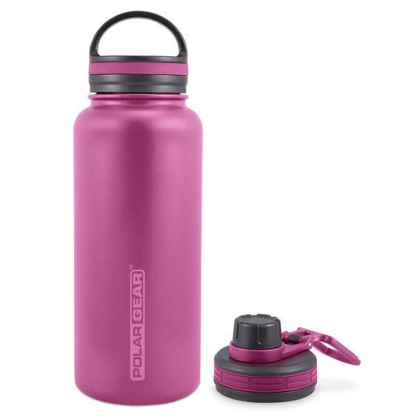 Polar Gear 1 Litre Water Bottle with 2 Lids- Vacuum