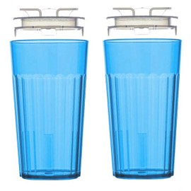 Reflo Smart Cup (Blue 2-Pack) Open Training Cup, Toddler Cup, No Suction 6oz, 360 Control-Flow, USA MADE Premium High-Impact Plastic