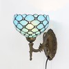 HWDFEI Tiffany Sconce Lamp Stained Glass Wall Lamp,8X10.5X11 Inch Plug