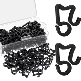 Marsui Christmas Light Clip Outdoor Gutter Hook Weatherproof Outdoor Light Clip Holiday Light Clip for Christmas Decoration (Black, 120)