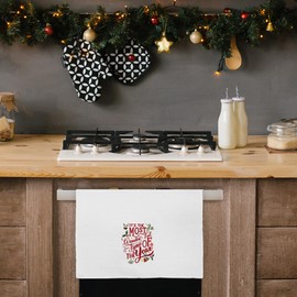 CIOJUNE Christmas Kitchen Towels, It's The Most Wonderful Time of The Year Christmas Hand Towels for Bathroom, Christmas Dish Towels for Kitchen, Christmas Kitchen Bathroom Decor, 16x24 Inches