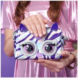 Purse Pets, Metallic Mood Rebel Stripez Interactive Pet Toy & Crossbody Girls Purse, 30+ Sounds & Reactions, Shoulder Bag, for Kids