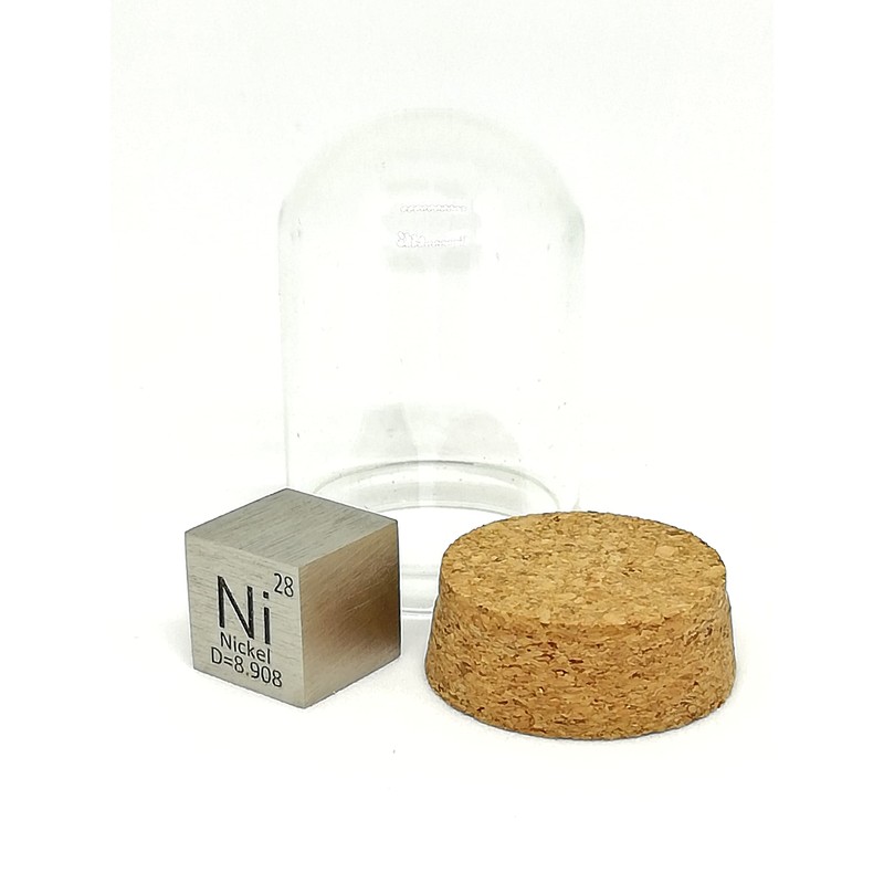 Elemental Specimen Nickel Ni (10mm Cube, Engraved A, Normal Face)