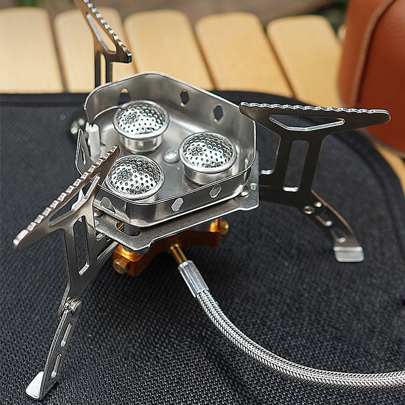 TOMSHOO 5800W Foldable Camping Gas Stove 3 Burners Piezo Ignition
