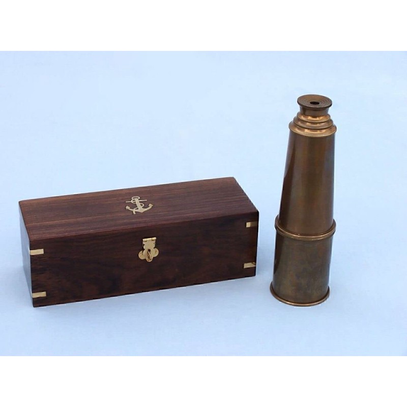 Handcrafted Model Ships Deluxe Class Antique Brass Admiral's Spyglass Telescope