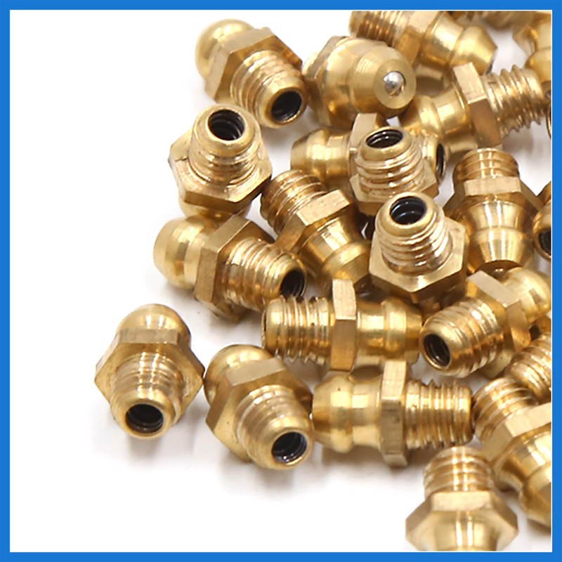VekAuto 30Pcs M6 x 1 Thread Brass Straight Grease Zerk