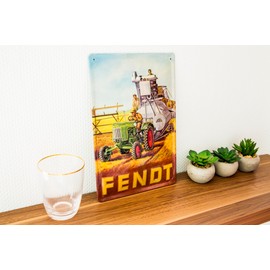 FENDT Dieselross, Tractor - High-Quality Embossed Tin Sign, Door Sign, Wall Sign, Garage Sign, Workshop Decoration, Retro Advertising Sign, 30 x 20 cm