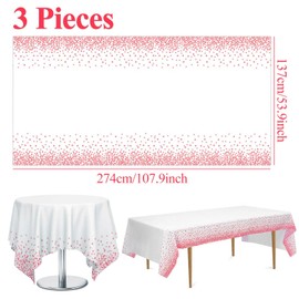Pack of 3 Birthday Tablecloths, Disposable Tablecloth, Paper Tablecloth, Disposable Tablecloth, 137 x 274 cm, Party Tablecloth, Disposable Tablecloth, Disposable