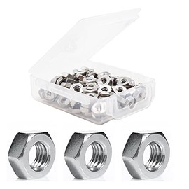 binifiMux 100pcs 2-56 304 Stainless Steel Hex Nuts Lock Nuts
