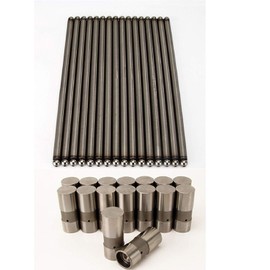 Push Rods Pushrods & Non Roller Flat Lifters Kit set compatible with Chevy GM SBC V8 283 305 327 350 7.794" Over all Length