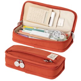 brunch brother Daily Red Pencil Case Large Capacity Pencil Pouch with Ample Storage, Simple Design for Students and Professionals
