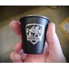 SQUATCH METALWORKS BELIEVE Bigfoot Shield Shot Glass - Stainless Steel