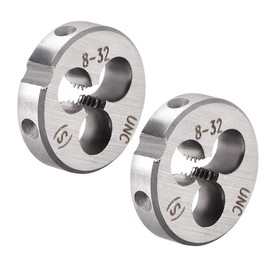 uxcell 8-32 UNC Round Die, Machine Thread Right Hand Threading Die, Alloy Tool Steel, 2pcs