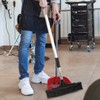 ForPro Extendable Salon Broom, Non-Scratch Rubber Bristles, Aluminum Handle Adjustable