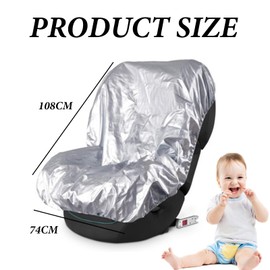 Universal Kinder Autositz Sonnenschutz Abdeckung,Kinder Wörmeisolierung Uv-Block Autositze Abdeckung,Abdeckung für Auto Kindersitz,Sonnenschutz für Kindersitz,Zubehör Für Kleinkinderautositze,108x74cm