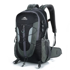 Loowoko Hiking Backpack, 40L Water Resistant Camping Backpack for Men & Women, Lightweight Travel Daypack Bag (Black)