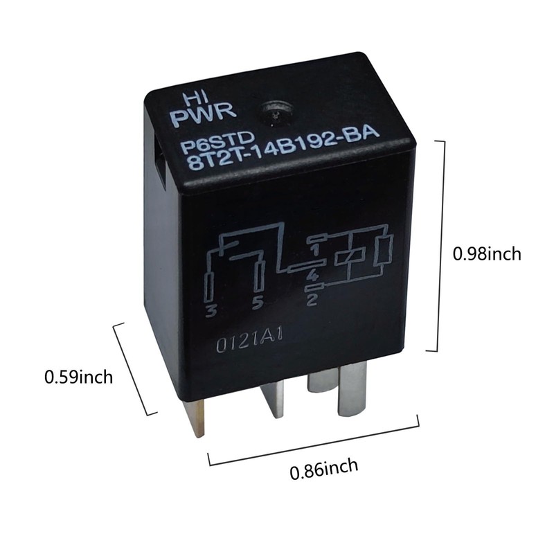 Relay 8T2T-14B192-BA (Set of 2), 30A 12VDC 5Pins Automotive Relay