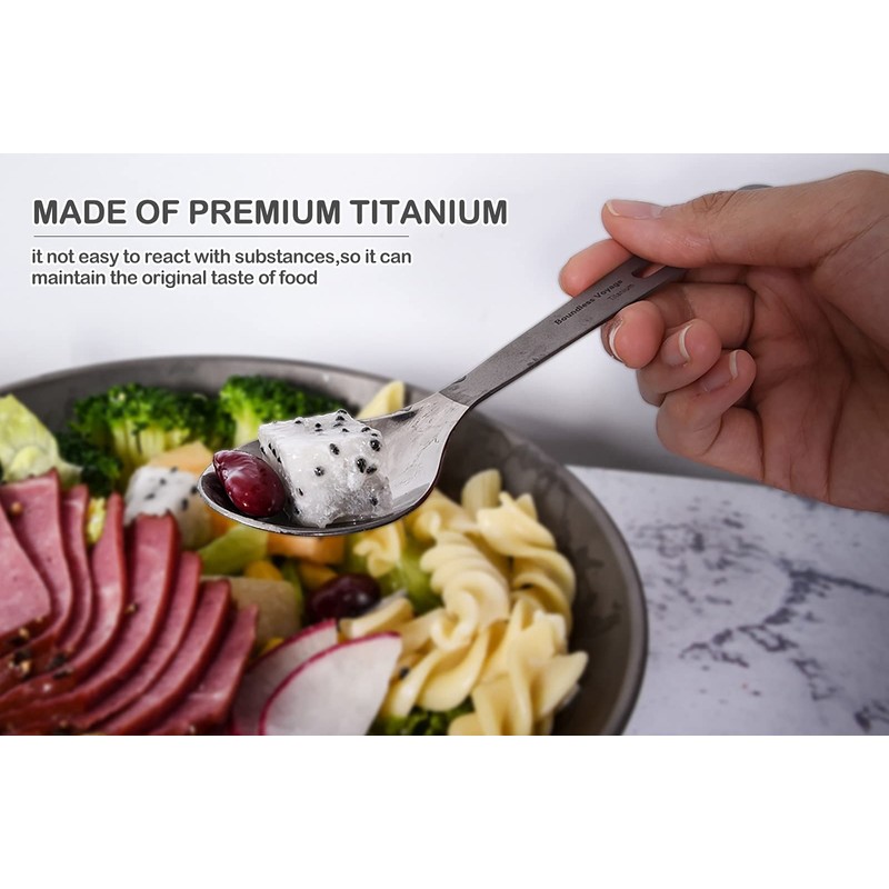 Boundless Voyage Titanium Spoon with Bottle Opener Outdoor Camping Backpacking