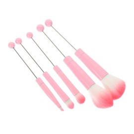 PACKOVE 5 Pcs Women Makeup Brush with Pink Metal Handles Detachable Bead Design Cosmetic Face Blending Brushes for Foundation Blush Eye Shadow Application