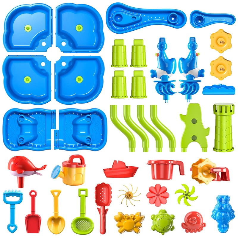KIZONLY 4-Tier Kids Water Table for Toddlers, Sand Beach Toys