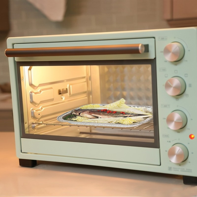 Disposable Tin Foil Box with Lid Outdoor Barbecue Baking Oven