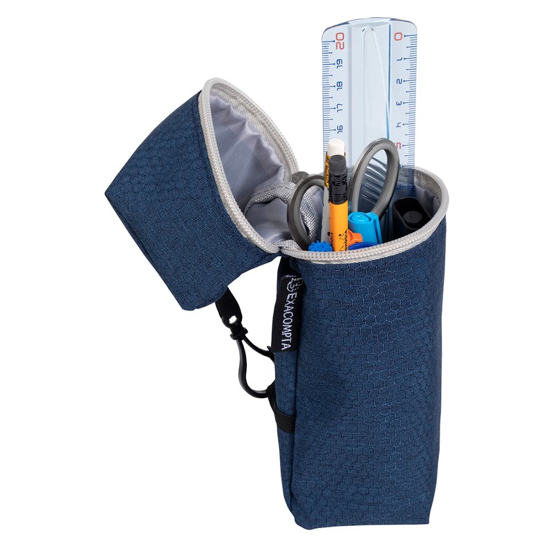 Exacompta 52790E Bee Blue Polyester Honeycomb Pencil Case Convertible into