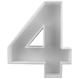 Number 4 Reusable Plastic Letter Charcuterie Board Box, Letter Food Trays 8” (White, 4)